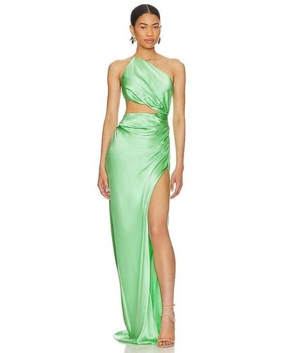 The Sei One Shoulder Cut Out Gown - Green