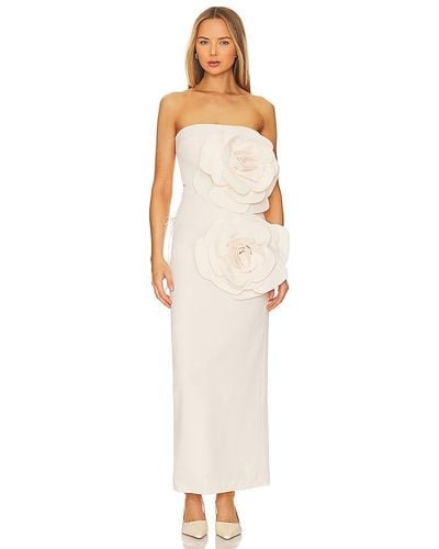 Miscreants Rose Long Dress - White