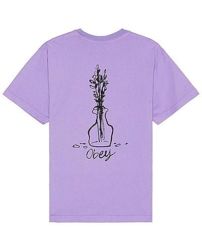 Obey Flower Sketch Tee - Purple