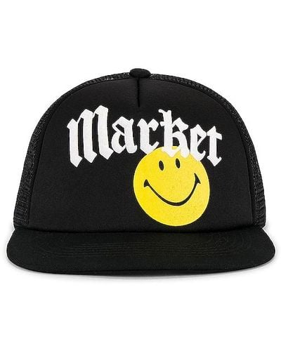 Market Smiley Gothic Trucker Hat - Black
