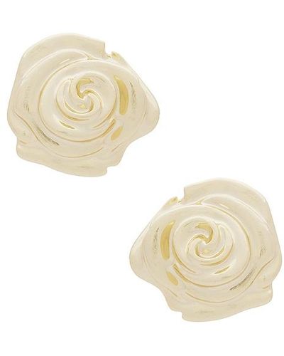 Shashi Rose Stud Earring - White