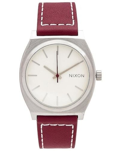 Nixon Time Teller Leather Watch - Red