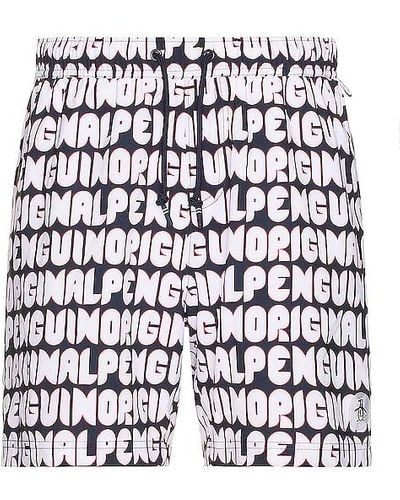 Original Penguin All over print swim short - Blanco