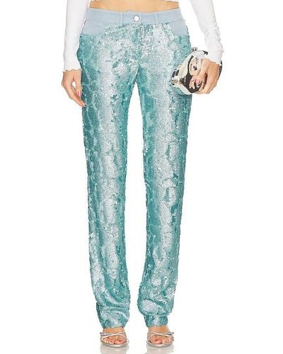 Siedres Sun Sequined Low Rise Trousers - Blue