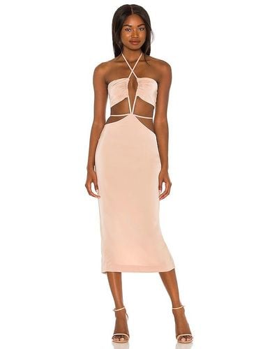 h:ours Enza Midi Dress - Natural