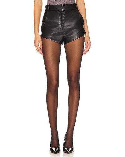 Amanda Uprichard X revolve kelso faux leather shorts - Negro