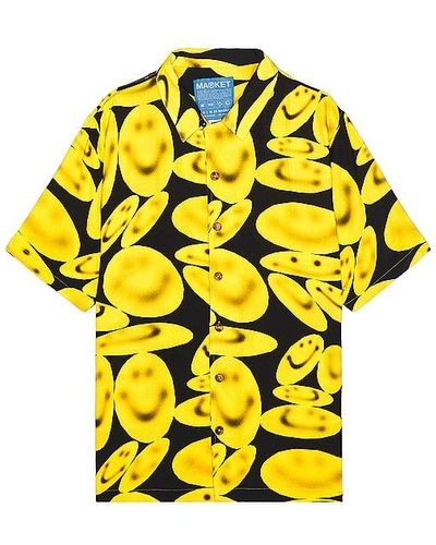 Market Smiley Afterhours Short Sleeve Button Up - Yellow