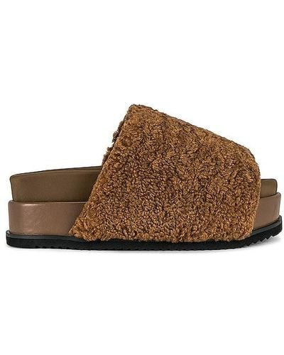 Roam Fuzzy Platform Sandal - Brown