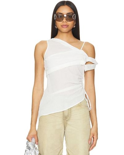 MARRKNULL Pleated Top - Natural