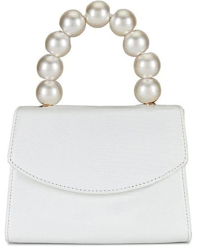 OLGA BERG Peta Pearl Handle Bag - White