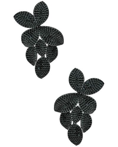 Shashi Pendientes de flores - Negro