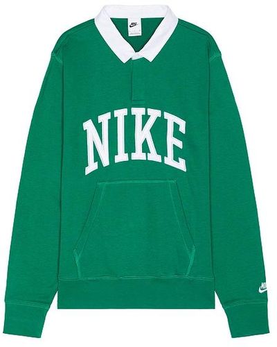 Nike Long-sleeve Fleece Polo - Green