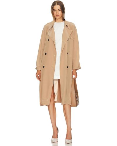 Theory Airy Double Breasted Trench Coat - ナチュラル