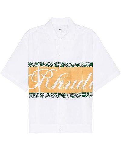 Rhude Linen Cuban Shirt - White