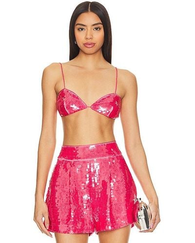 Susana Monaco Sequin String Bikini Top - Pink