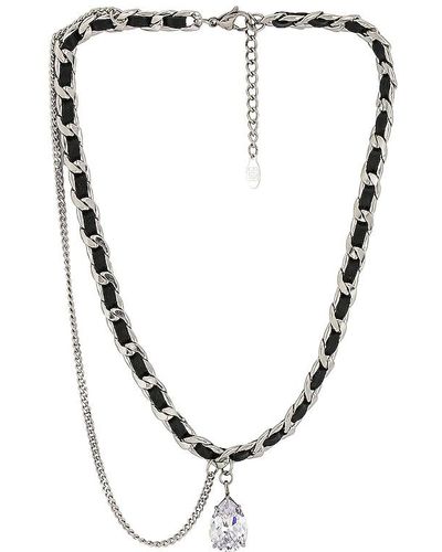 8 Other Reasons Double Chain Pendant Necklace - White