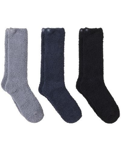 Barefoot Dreams Cozychic 3 Pair Sock Set - ブルー