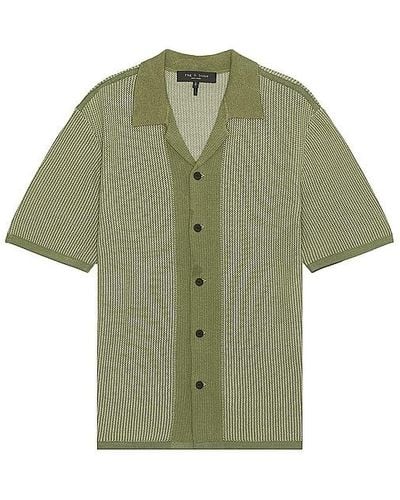 Rag & Bone Harvey Knit Camp Shirt - Green