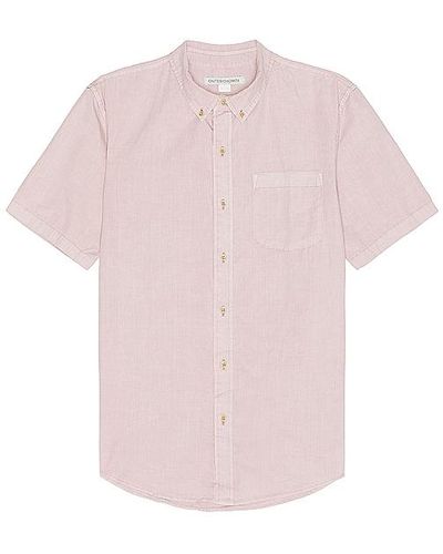 Outerknown The Short Sleeve Studio Shirt - Pink