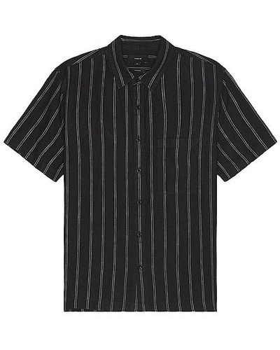Vince Moonbay Stripe Short Sleeve Shirt - Black
