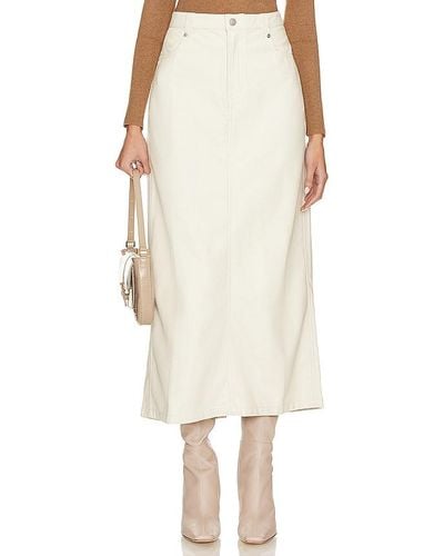 Free People X We The Free City Slicker Faux Leather Maxi Skirt - Natural