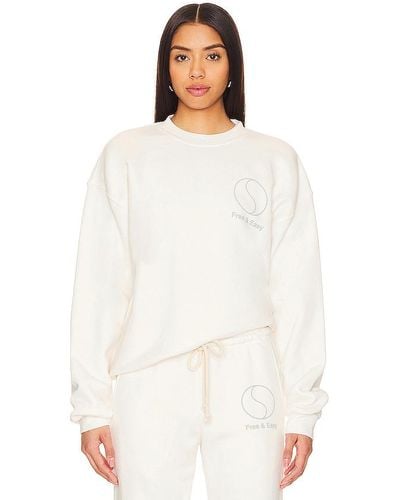Free & Easy Yin Yang Heavy Fleece Sweatshirt - White