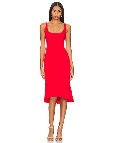 Amanda Uprichard Vestido midi campania - Rojo