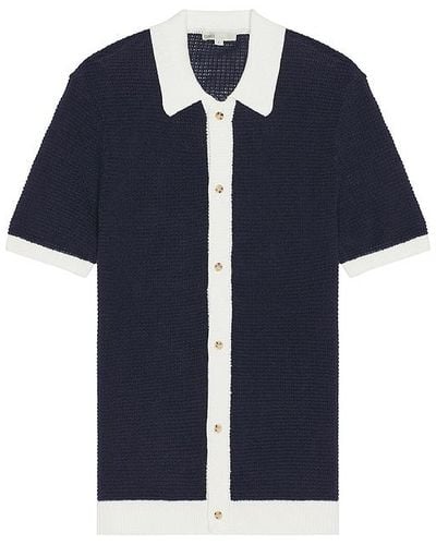 Onia Short Sleeve Button Up Shirt - Blue