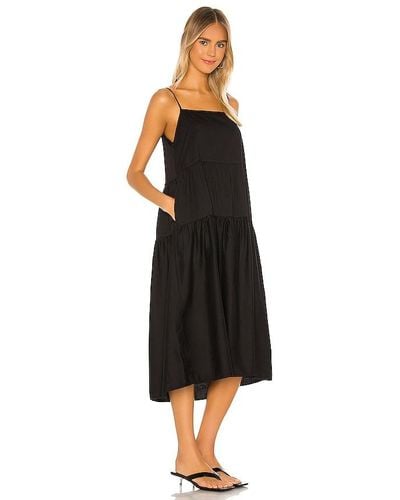 Enza Costa Cotton Tiered Dress - Black