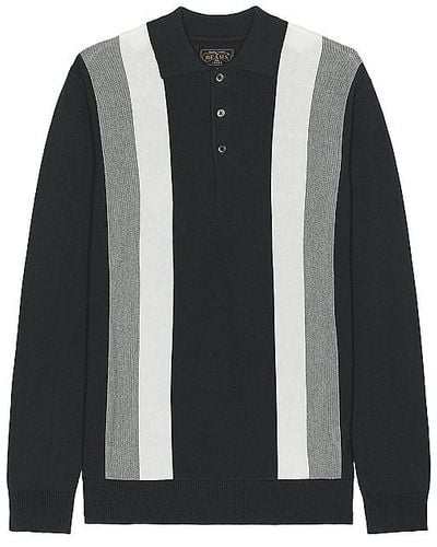 Beams Plus Knit polo gradation stripe - Negro