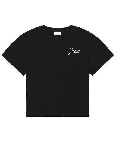 Rhude T-Shirt aus Baumwoll-Jersey mit Logostickerei - Schwarz