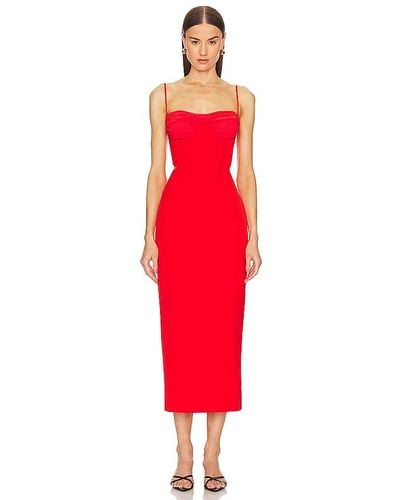 Bardot Martini Midi Dress - Red