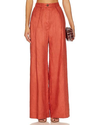 Matthew Bruch Pleated Trouser - Red