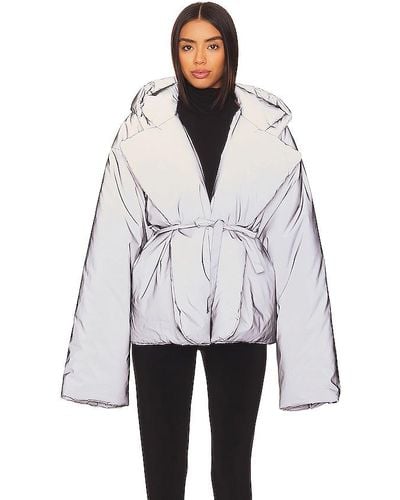 Norma Kamali Hooded Sleeping Bag Jacket With Drawstrings - White