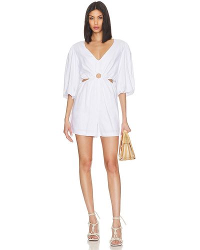 1.STATE V Neck Ring Cut Out Romper - ホワイト