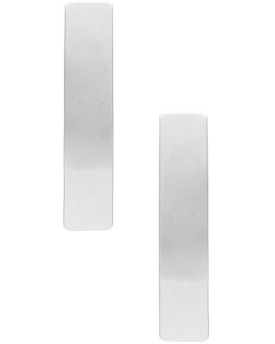 Ettika Single Bar Metal Earrings - White