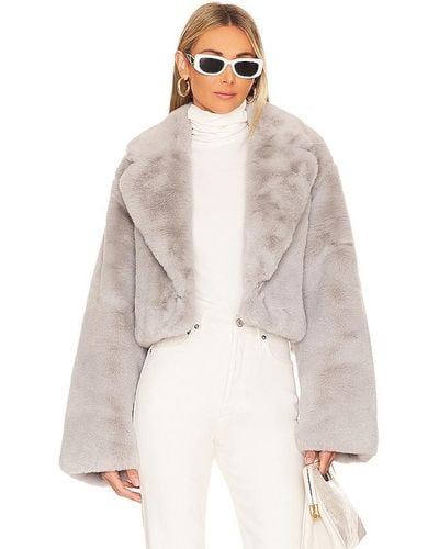 Adrienne Landau Faux Fox Jacket - White