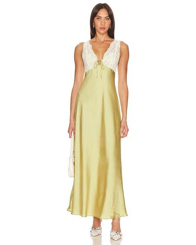 Free People X Revolve X Intimately Fp Country Side Maxi In Palm Leaf Combo - Metallic