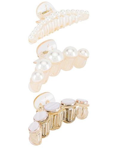8 Other Reasons Pearl Hair Clip Set - White
