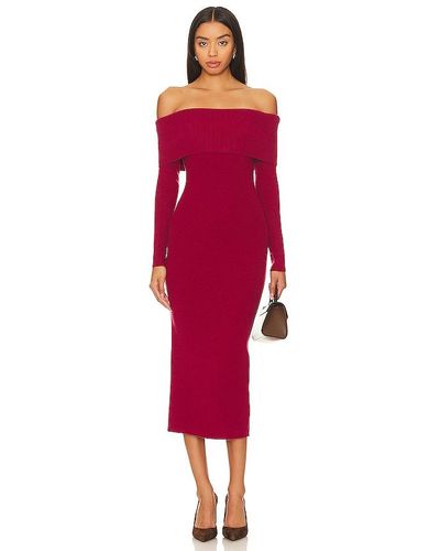 Line & Dot MIDI-KLEID HEARTSTRUCK - Rot