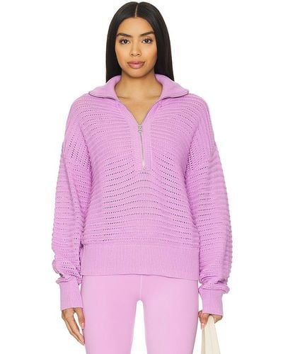 Varley Tara Half Zip Sweater - Purple