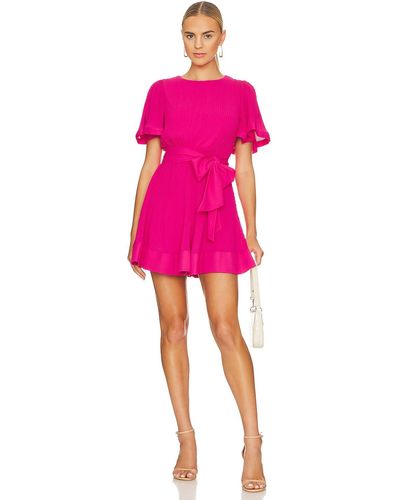 MILLY Lumi Pleated Mini Dress - Pink