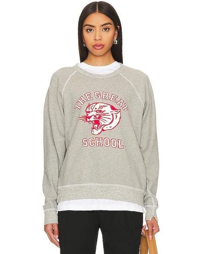 The Great The University Sweatshirt With Bobcat Graphic - Grey