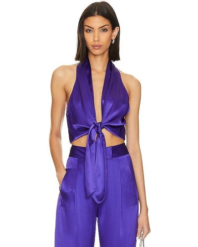 The Sei Sleeveless Tie Front Blouse - Purple