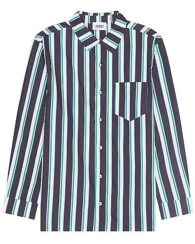 KROST Striped Button Up Shirt - Blue