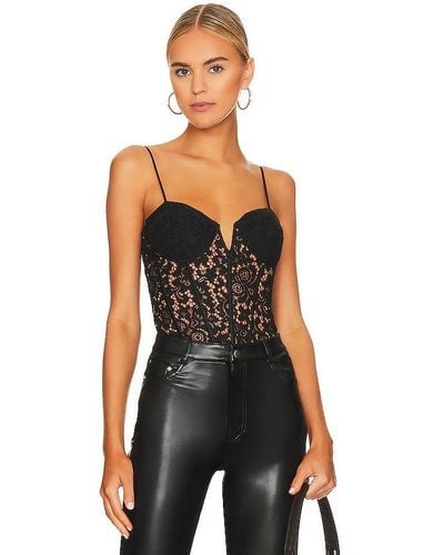 Cami NYC Anne Corded Lace Bodysuit - Black