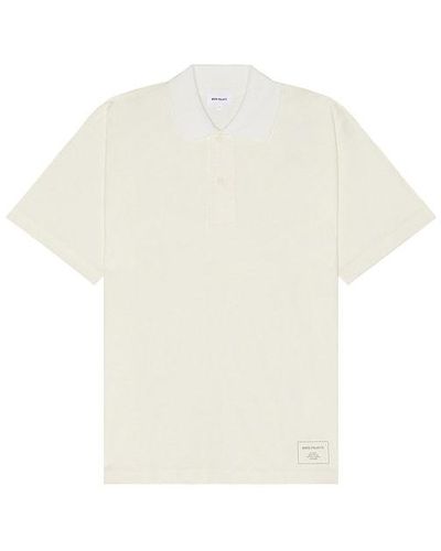 Norse Projects Espen Loose Printed Short Sleeve Polo - White