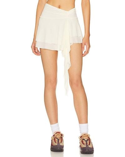 Indah Edie Frill Mini Skirt - White