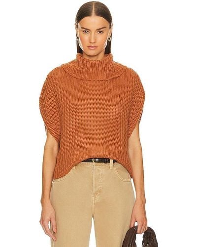 525 Cate Sleeveless Turtleneck Sweater - Orange