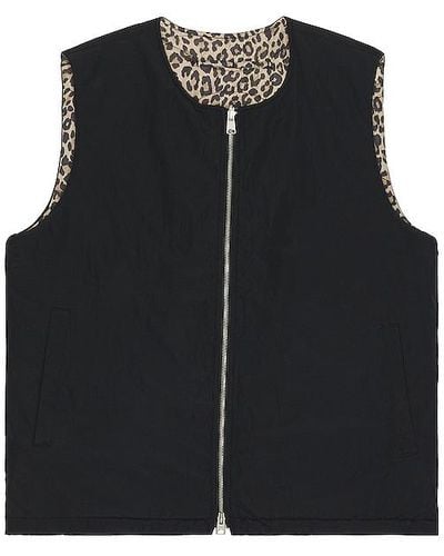 AllSaints Underground Reversible Leopard Vest - Black